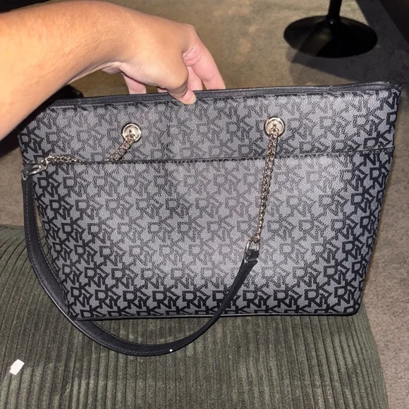 DKNY Black Monogram Tote - Picture 2 of 10
